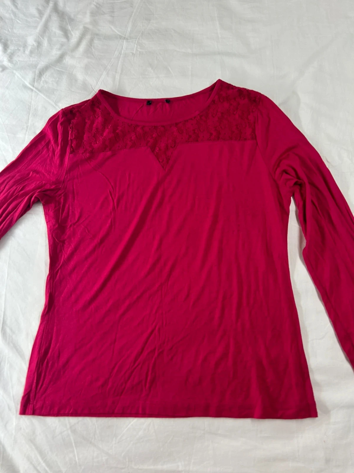Pull rose à dentelle vintage en viscose – photo 2